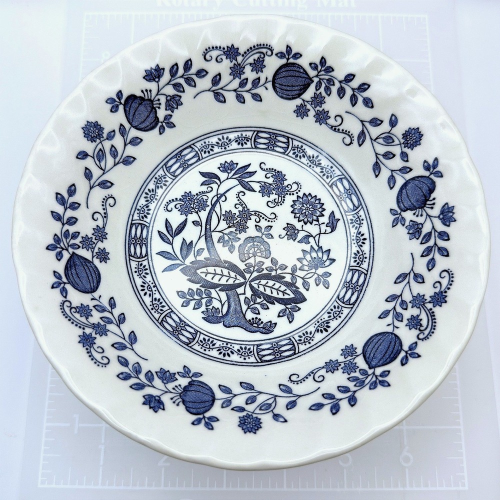 1980s Myott Meakin Blue Onion Nordic Set of 4 Cereal Individual Size Bowls 6.5" - Picture 3 of 8